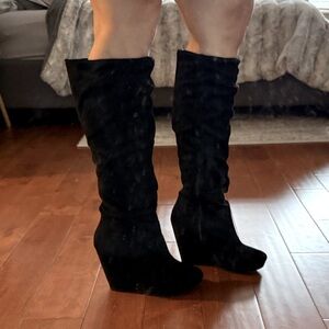 Black Velvet Boots